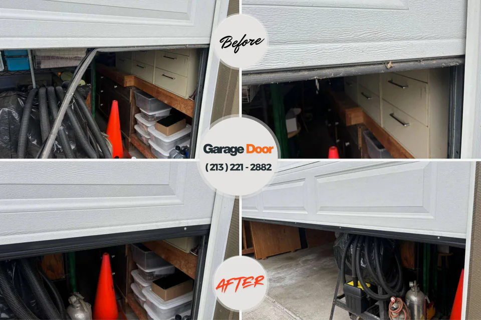 Before and after: garage door repair Painesville, OH
